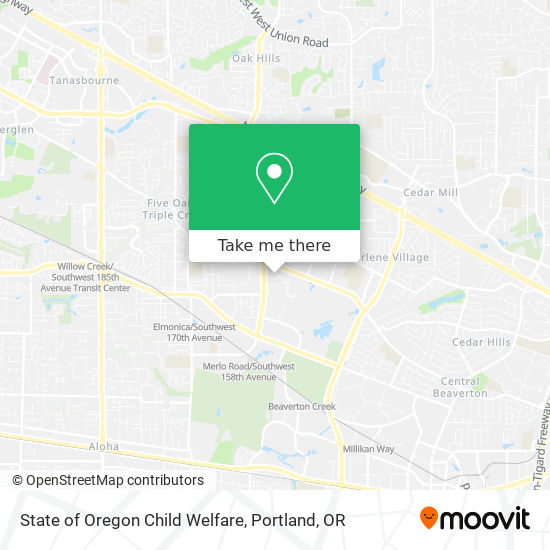 State of Oregon Child Welfare map