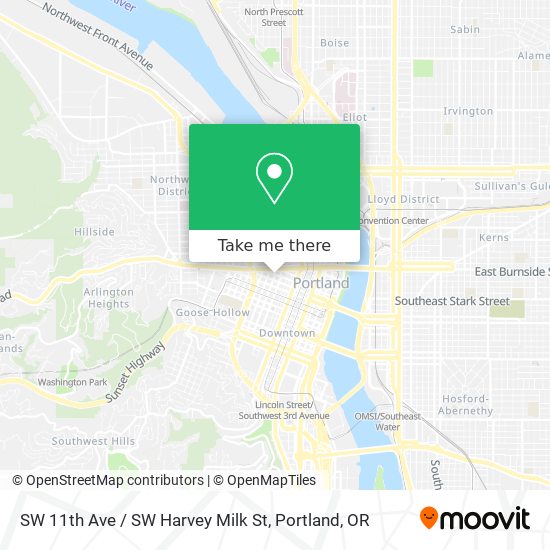 Mapa de SW 11th Ave / SW Harvey Milk St