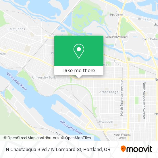 Mapa de N Chautauqua Blvd / N Lombard St