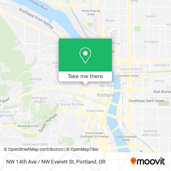 Mapa de NW 14th Ave / NW Everett St