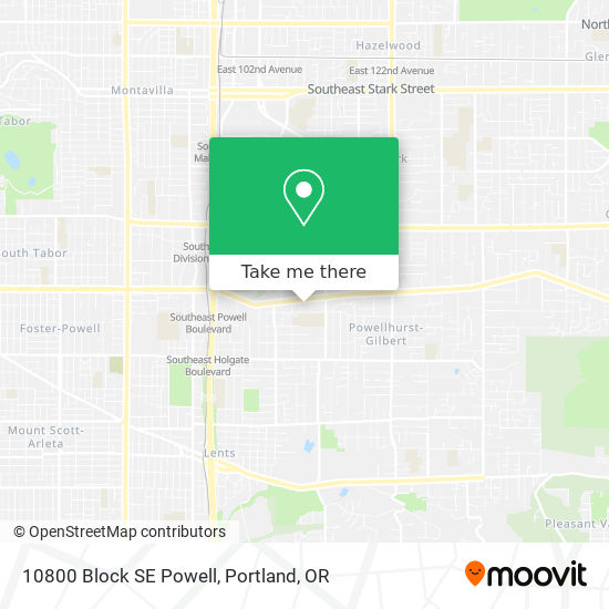 10800 Block SE Powell map