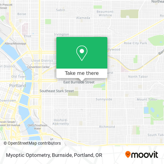 Mapa de Myoptic Optometry, Burnside