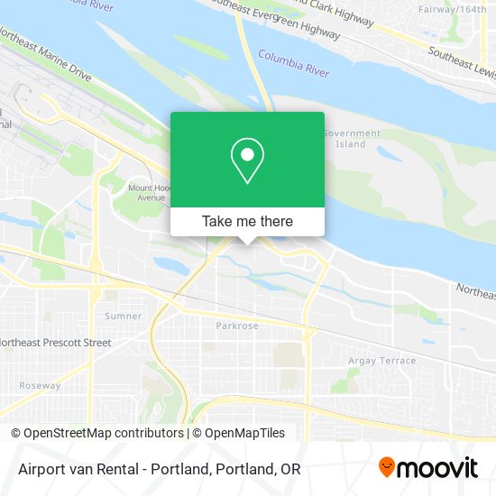 Airport van Rental - Portland map
