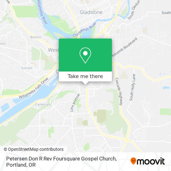 Petersen Don R Rev Foursquare Gospel Church map