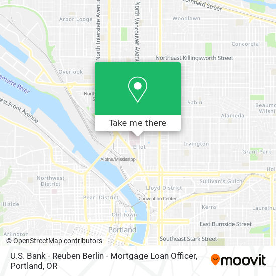 Mapa de U.S. Bank - Reuben Berlin - Mortgage Loan Officer