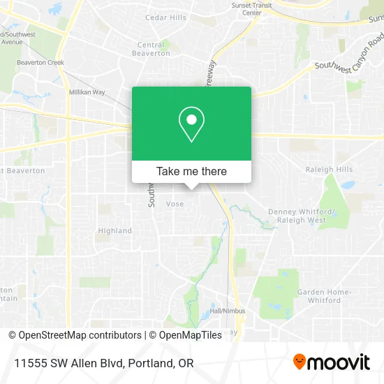Mapa de 11555 SW Allen Blvd