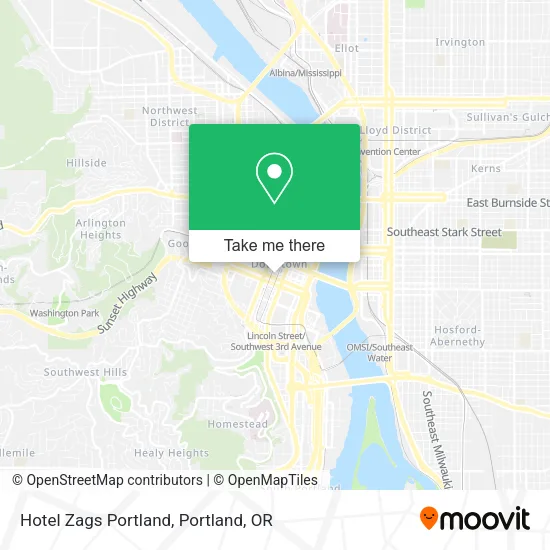 Mapa de Hotel Zags Portland