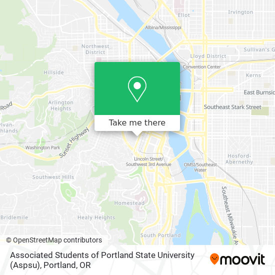 Mapa de Associated Students of Portland State University (Aspsu)