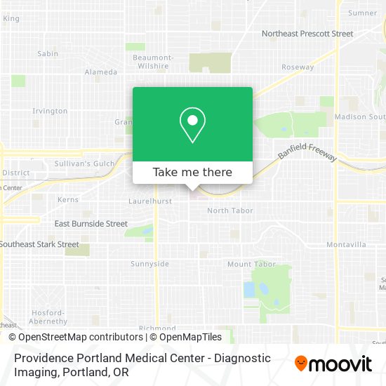Providence Portland Medical Center - Diagnostic Imaging map