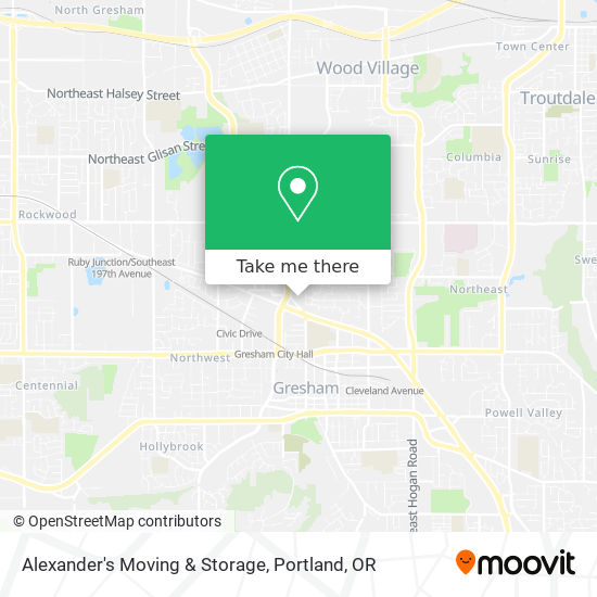 Alexander's Moving & Storage map