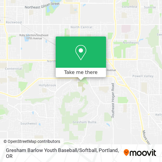 Gresham Barlow Youth Baseball / Softball map