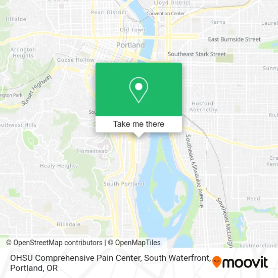 OHSU Comprehensive Pain Center, South Waterfront map