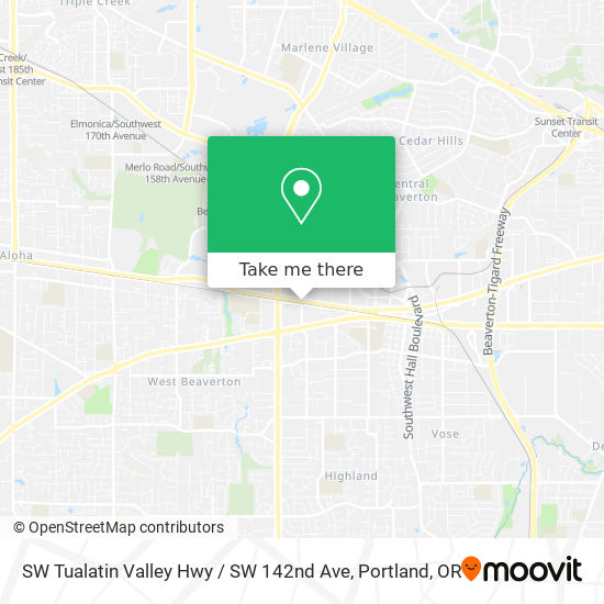 SW Tualatin Valley Hwy / SW 142nd Ave map