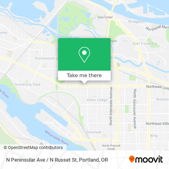 N Peninsular Ave / N Russet St map