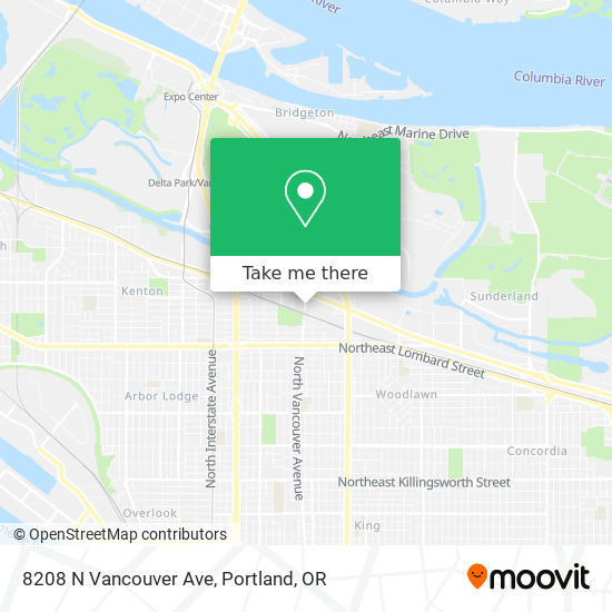 Mapa de 8208 N Vancouver Ave