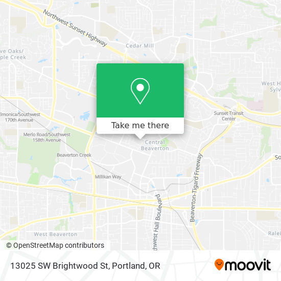 13025 SW Brightwood St map