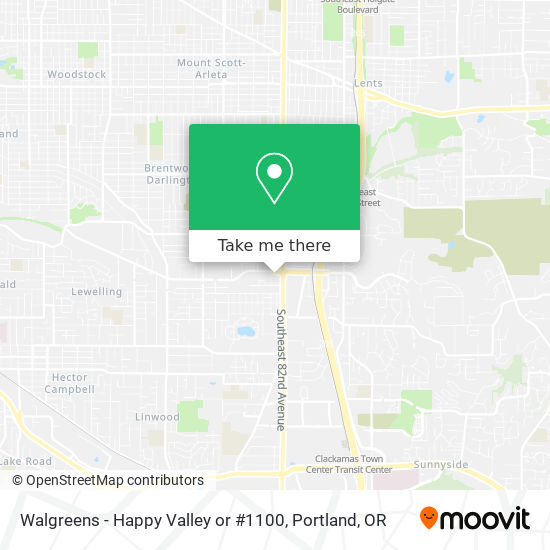 Walgreens - Happy Valley or #1100 map
