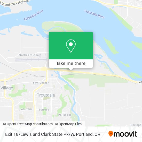 Exit 18 / Lewis and Clark State Pk / W map