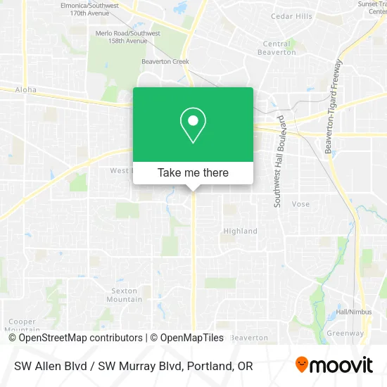 Mapa de SW Allen Blvd / SW Murray Blvd