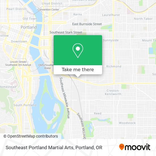 Southeast Portland Martial Arts map