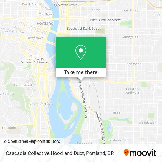 Mapa de Cascadia Collective Hood and Duct