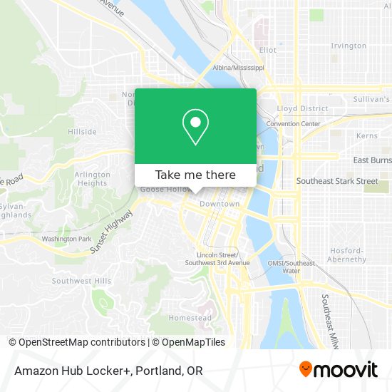 Mapa de Amazon Hub Locker+