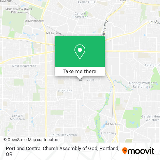 Portland Central Church Assembly of God map