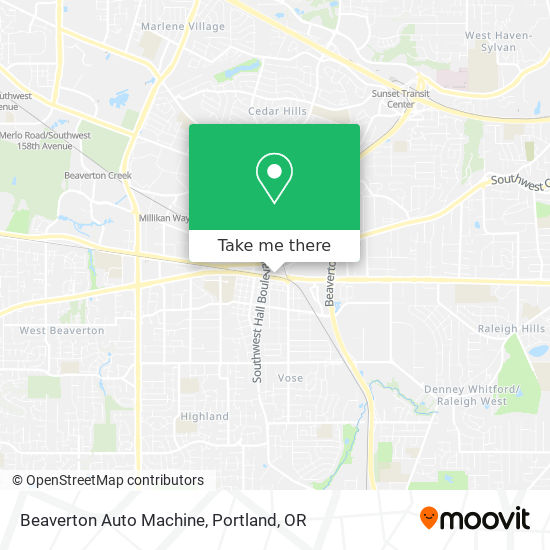 Mapa de Beaverton Auto Machine