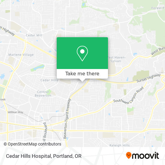 Mapa de Cedar Hills Hospital