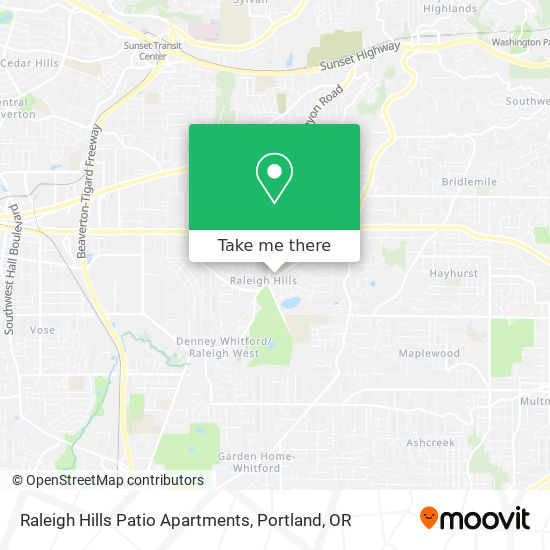 Mapa de Raleigh Hills Patio Apartments