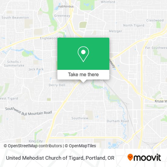 United Mehodist Church of Tigard map