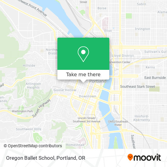 Mapa de Oregon Ballet School