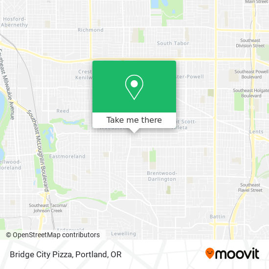Bridge City Pizza map