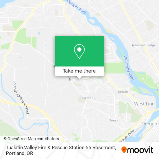 Mapa de Tualatin Valley Fire & Rescue Station 55 Rosemont