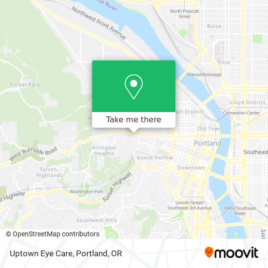 Uptown Eye Care map