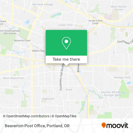 Mapa de Beaverton Post Office