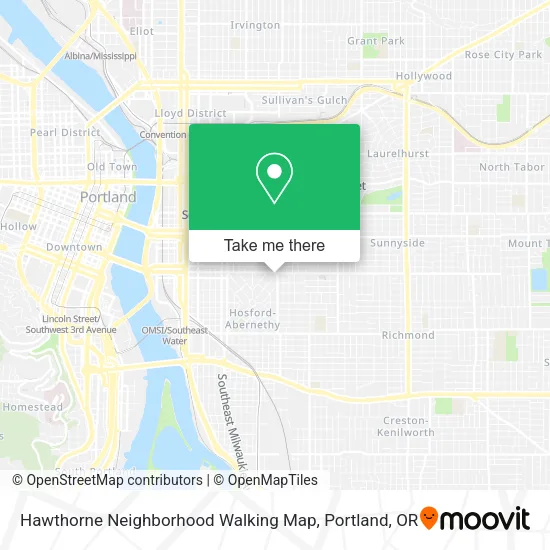 Mapa de Hawthorne Neighborhood Walking Map