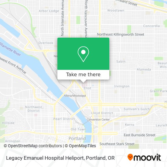 Legacy Emanuel Hospital Heliport map