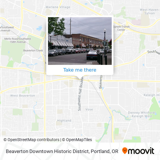 Mapa de Beaverton Downtown Historic District