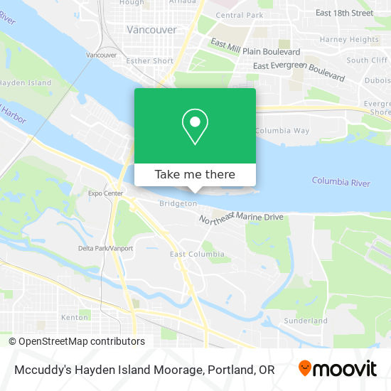 Mccuddy's Hayden Island Moorage map