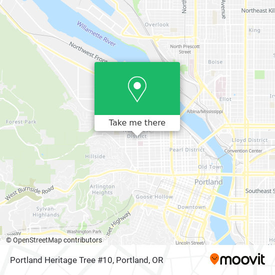 Portland Heritage Tree #10 map