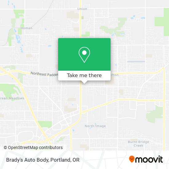 Brady's Auto Body map