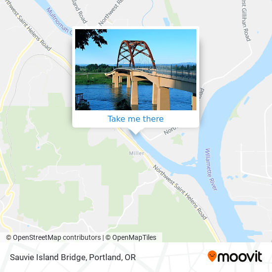 Sauvie Island Bridge map