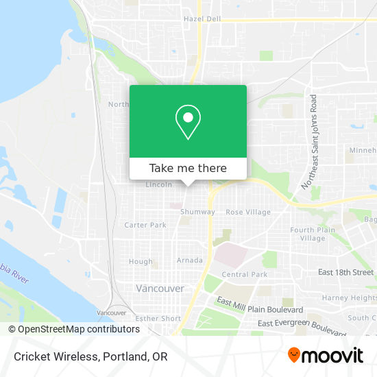 Mapa de Cricket Wireless