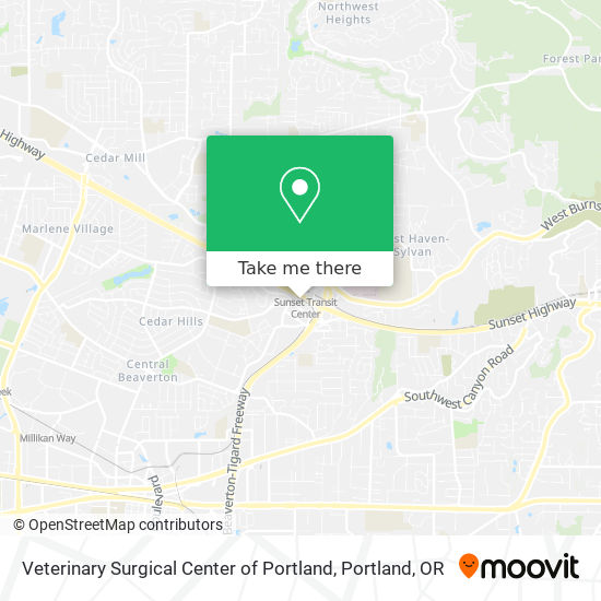 Mapa de Veterinary Surgical Center of Portland