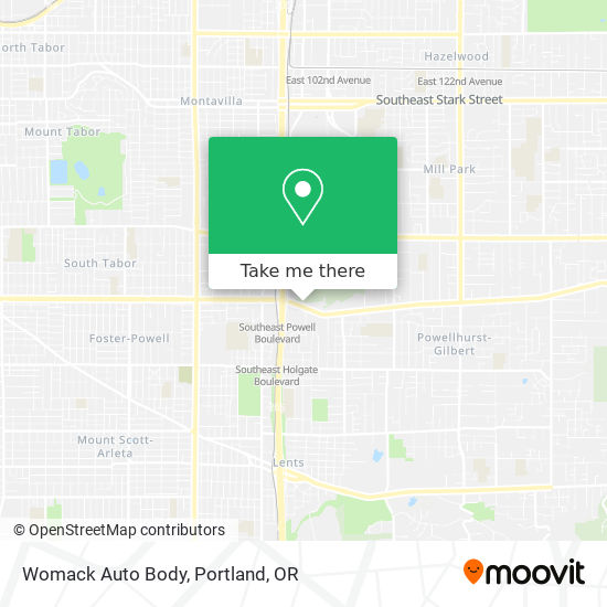 Womack Auto Body map