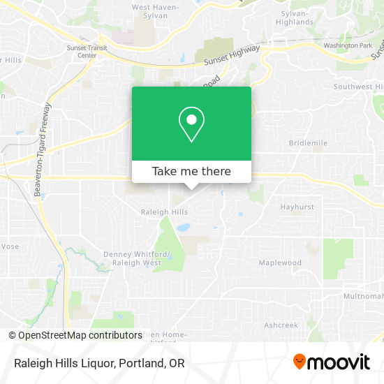 Raleigh Hills Liquor map