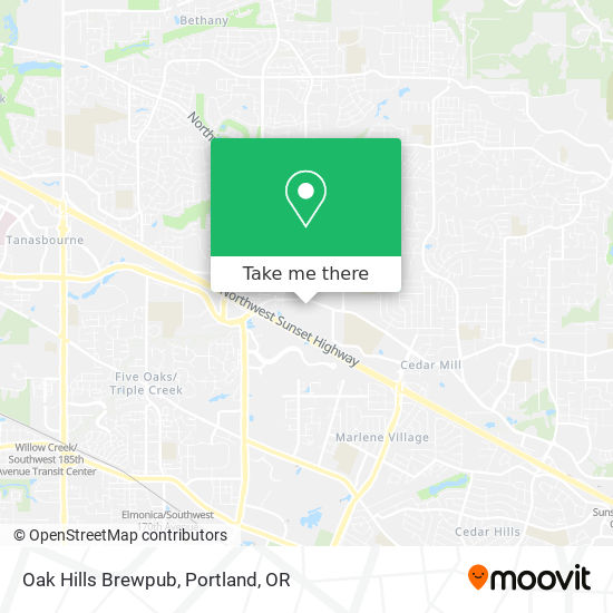 Oak Hills Brewpub map