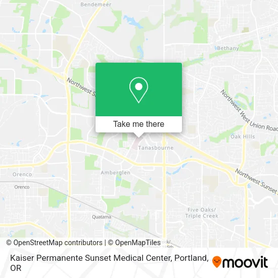 Mapa de Kaiser Permanente Sunset Medical Center