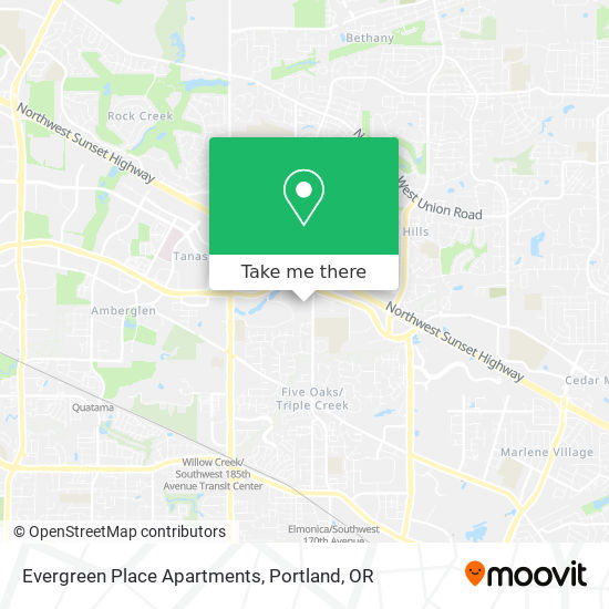 Mapa de Evergreen Place Apartments